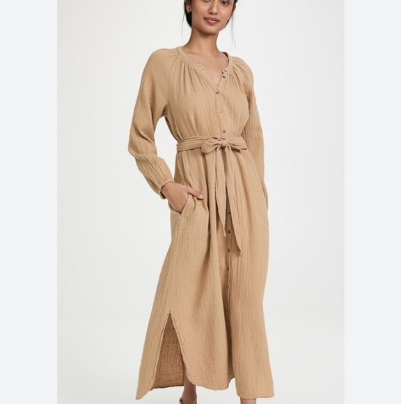 Xirena Irys Maxi Dress Chelsea Cotton Gauze Tan S - Picture 16 of 16